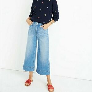 MADEWELL Wide-Leg Crop Jeans in Delancey Wash - 29